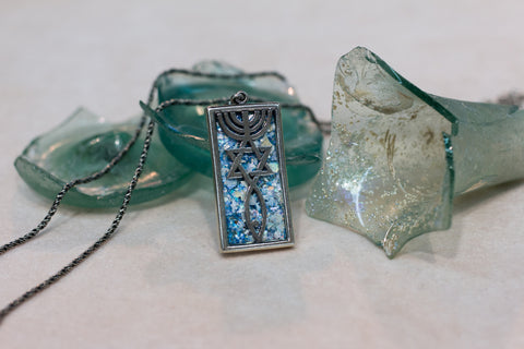 Silver 925 Grafted-In pendant roman glass