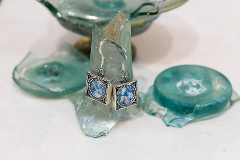 Silver 925  roman glass Earrings