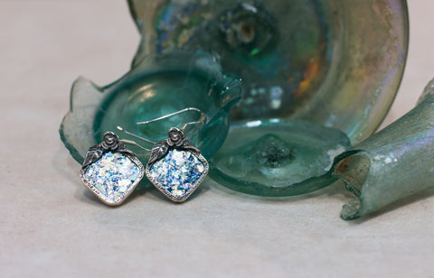 Silver 925  roman glass Earrings