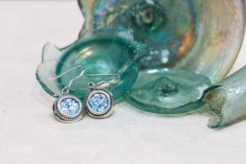 Silver 925  roman glass Earrings