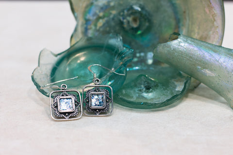 Silver 925  roman glass Earrings