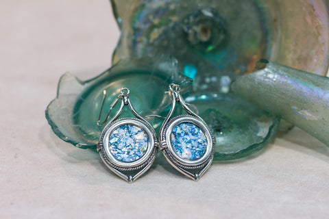 Silver 925  roman glass Earrings