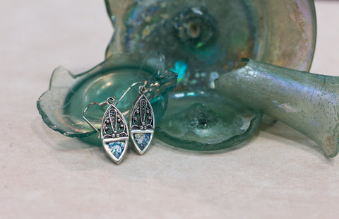 Silver 925  roman glass Earrings