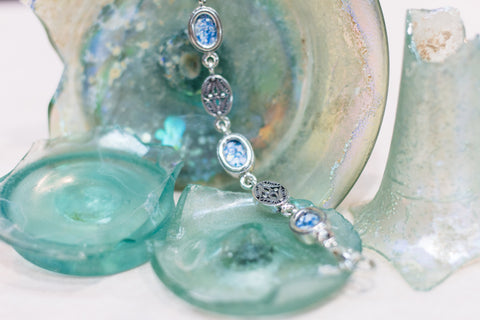 Silver 925 roman glass bracelets