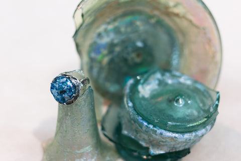 Silver 925 roman glass Ring