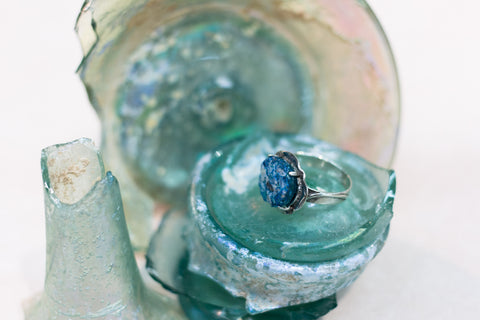 Silver 925 roman glass Ring