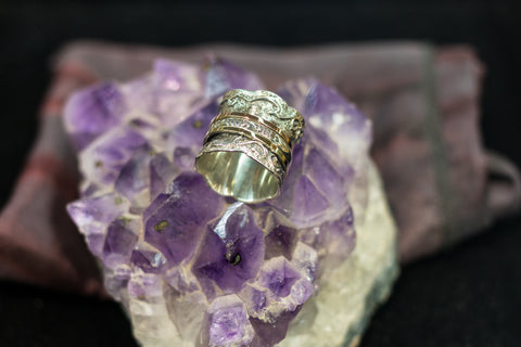 Blessing ring silver 925 and gold 14k