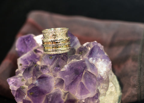 Blessing ring silver 925 and gold 14k