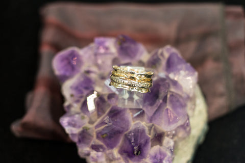 Blessing ring silver 925 and gold 14k