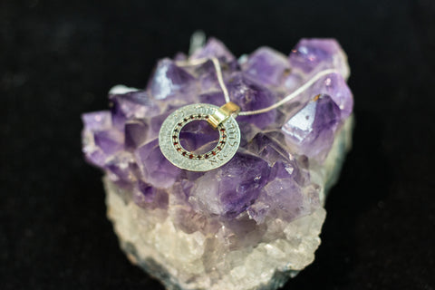 Blessing necklace silver and gold 14k