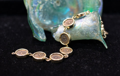 Widow's mite bracelets 14k Gold.